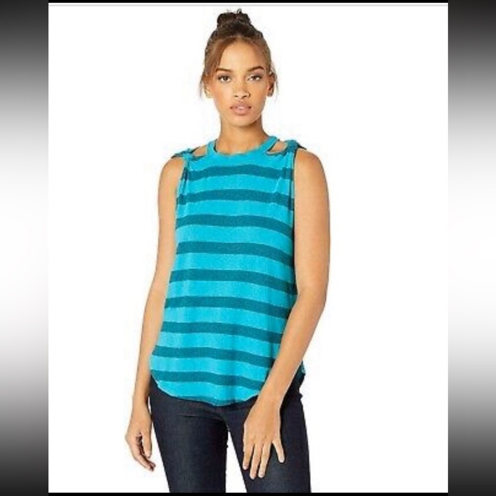 FREE PEOPLE | ✨NEW✨ The Twist Stripe Tank in Jungle Teal